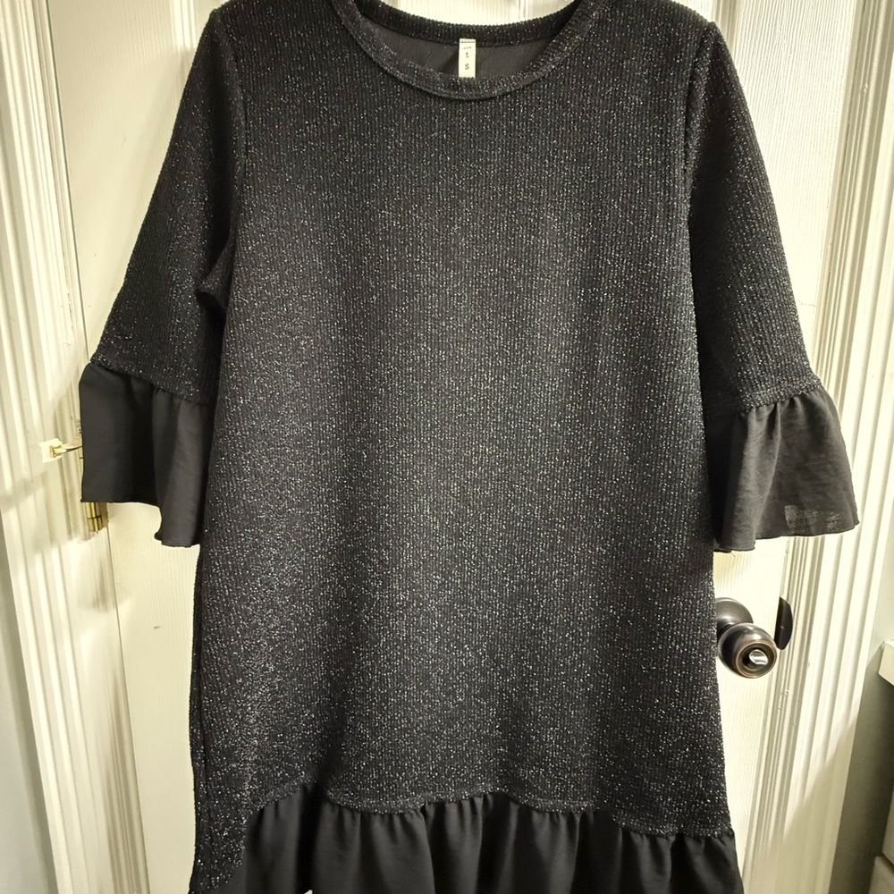 MTS Gray Boxy Bell Sleeve Tunic Dress